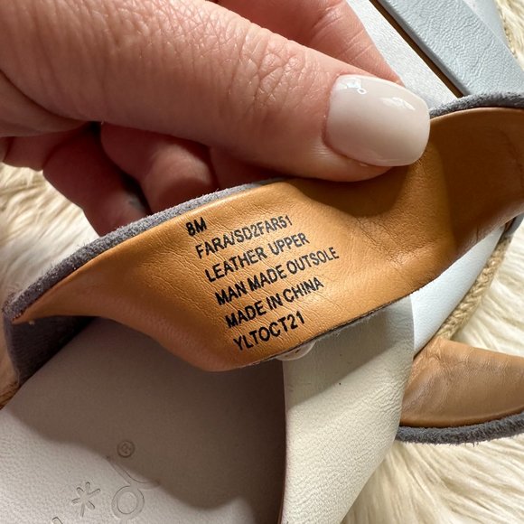 Splendid Fara French Blue Leather/Suede Espadrille Sandals Women's 8M - Picture 7 of 8